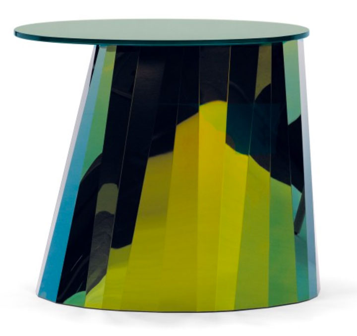 tavolino cristallo colorato