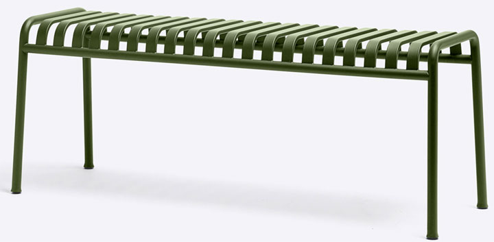 panchina in ferro verde