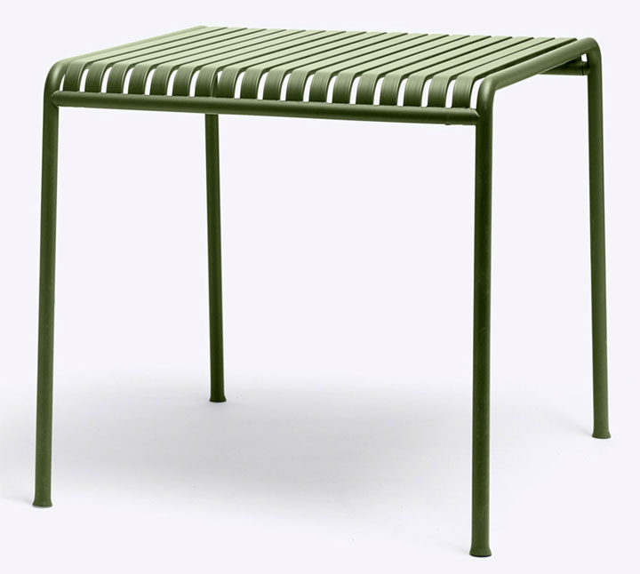 tavolo quadrato in ferro verde